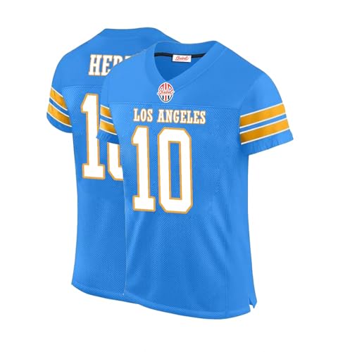 Custom Mens/Youth Football Justin Stitched T-Shirt for Sports Fan Herbert Blue No Brand/Logos