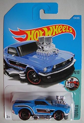 Hot Wheels 2017 Tooned '68 Mustang 124/365 Azul miniatura 2