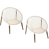 Matière : Coton Paris Prix Atmosphera Créateur d\'intérieur - Lot de 2 Fauteuils Design Manguier 90cm Blanc
