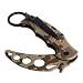 Andux Land Karambit Trainer Knife, Stainless Steel Training Tool Holes with Pocket Clip Dull CS/WD01 (Camouflage)