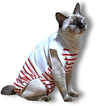 Amazon 猫術後服 猫保護服 猫用 術後ウェア L レッド Pet Animals 服 アクセサリー 通販