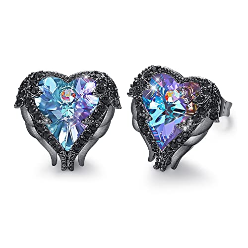 Cde Angel Wing Earrings For Women Love Heart Stud Earring For Mom Rhodium Plated Christmas Mother's Day Valentine's Day Jewelry Gifts For Women Wife Moms Girl For Any Occasion #TOP21