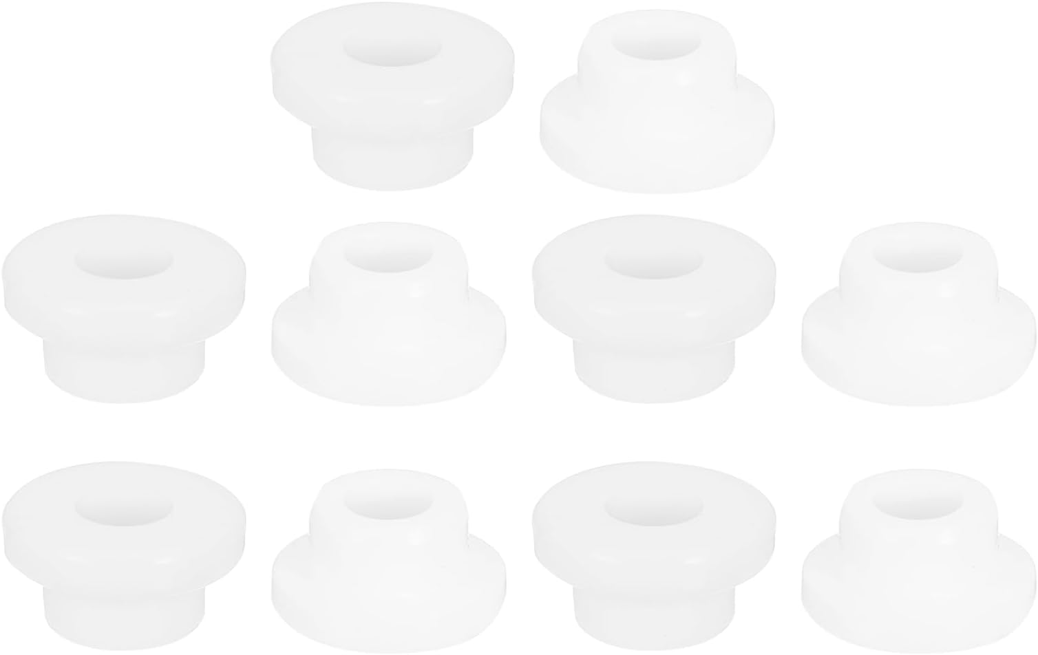 sourcing map 28Pcs Rubber Grommets 5mm Drill Hole, 3mm ID Hole Top Hat Grommet White Silicone Rubber Hole Plug Gaskets for Wiring, Automotive