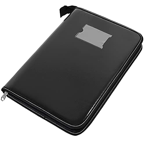 NISUN PU Leather Multipurpose 20 Sleeves to Store A4 Professional Files and Folders, Certificate, Legal Size Documents Holder for Men and Women – Black