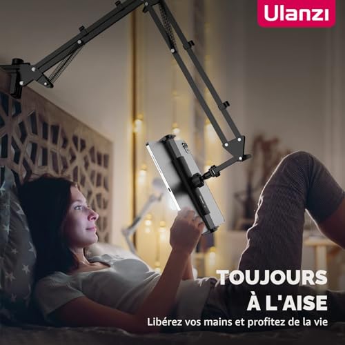 Bras en Aluminium ULANZI : Support Tablette Lit à Fixation Stable et Pivotante