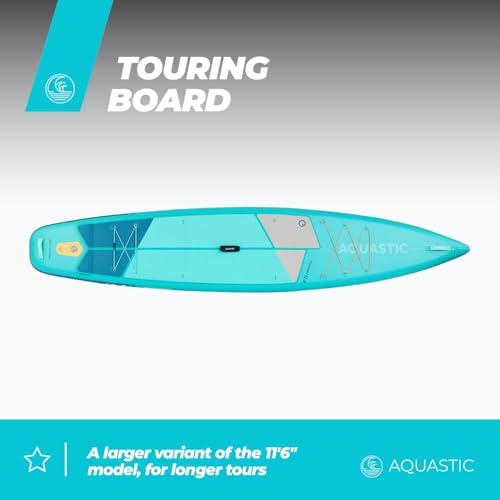 AQUASTIC Touring 12'6" Sup Board Set – Juego Completo: 2 remos 2 en 1, 2 Asientos de Kayak, Leash, Bomba, Mochila, Drop Stitch Lite+, 381 x 76 cm, 165 kg, Touring, Ligero y Resistente, para Viajes - imagen 7