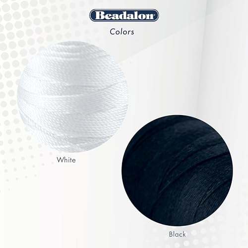 Beadalon Silk Thread Beading Thread | Jewelry Cord for Beads & Bracelets | Black | Size E 0.5 oz 600 ft by Beadalon - Image 3