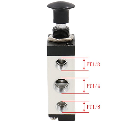 Heschen 4R210-08 Metall Handventil 5-Wege 2-Position 1/4 PT Aluminium Körper Silber