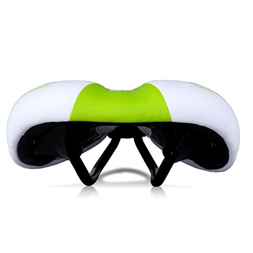 Foir Bike Saddle Mountain Bike Seat Breathable Comfortable Bicycle Seat With Central Relief Zone And Ergonomics Design Relax Your Body Road Bike And Mountain Bike (White And Green) #TOP2
