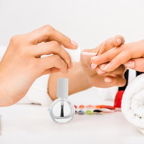Frascos vacíos de esmalte de uñas de vidrio transparente de 10 ml con pincel integrado 7