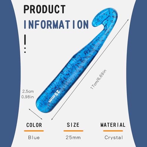 Image of 25 mm Crochet Hook, Large Crochet Hooks for Chunky Yarn Ergonomic Knitting Needles Crochet Needle for Beginners and Crocheting Yarn (Blue)
