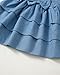 Baby Girl Clothes 12 18 Months Baby Dress Summer Infant Sleeveless Three Layers Dresses Ruffle Smocked Denim Blue Princess Dress Cute Solid Color Outfits Beach Casual Sundress with Hat