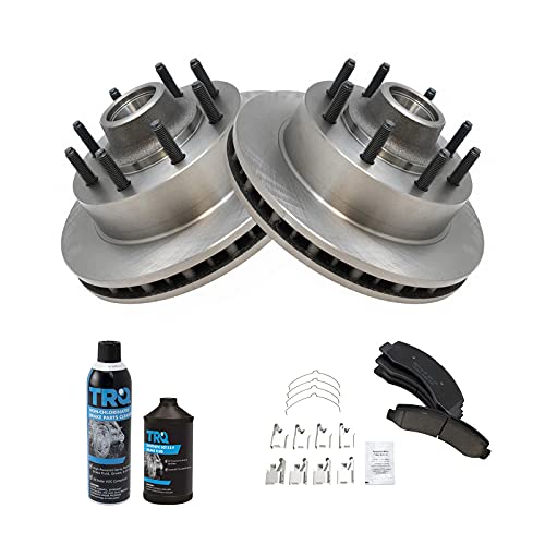 Image of TRQ Front Brake Pad & Rotor Kit with Chemical Kit Ceramic | For 2000-2002 Ford Excursion F-250 Super Duty F-350 Super Duty