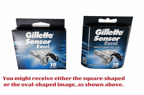 Image of Gillette Sensor Excel Refill Razor Blades for Men - 10 Count | Dual Comfort Blades for Smooth, Close Shave | Fits Sensor & Sensor Excel Razors (pack of 2)