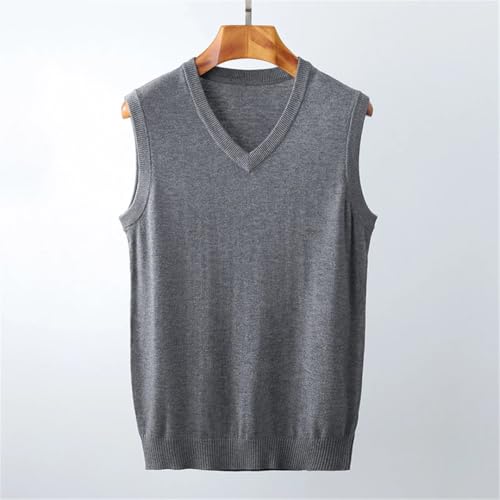 Men Sweaters Vest Male Solid Cotton Slim Pullover Business Autumn Fashion Sweater Vests Jumper Navy3