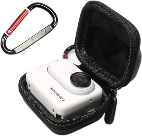 Image of BKN Bag Carrying case for Insta360 GO3, Mini case, GO 3 Protective Case Accessories, Carabiner, Waterproof, Dustproof (Black)