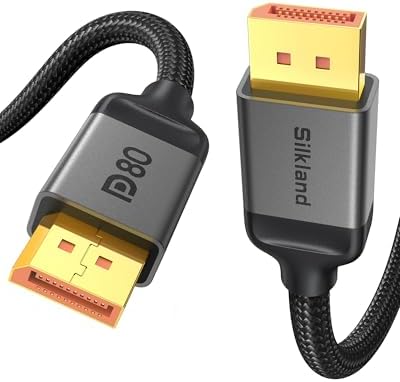 Silkland 80Gbps DisplayPort Cable 2.1 16.5FT/5M, DP80 HDR Gaming Cord