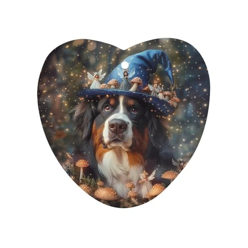 Bernese Dog In A Fairy Forests Car Air Freshener Hanging Aromatherapy Tablets for Car Accessories Love form