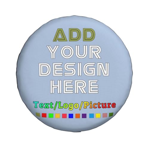 Image of Custom Spare Tire Cover, Personalized Text Image Waterproof Dust-Proof Universal Wheel Covers Protectors Fits Tire for Trailer RV SUV Truck Camper, LightSteelBlue