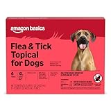 Amazon Basics Flea and Tick Topical Treatment for Dogs, X-Large (89-132 lbs), Fast Acting and Long Lasting, 6 Counts, Packaging May Vary