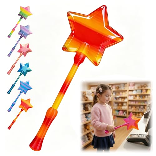 Credit Card Wand 3D Printed Tap to Pay Wand,Magic Fairy Wand Credit Card Holder,Star Magic Wands Contactless Payment Card Holder for Debit NFC Checkout Cards Payment for Party Favors Gifts,Orange