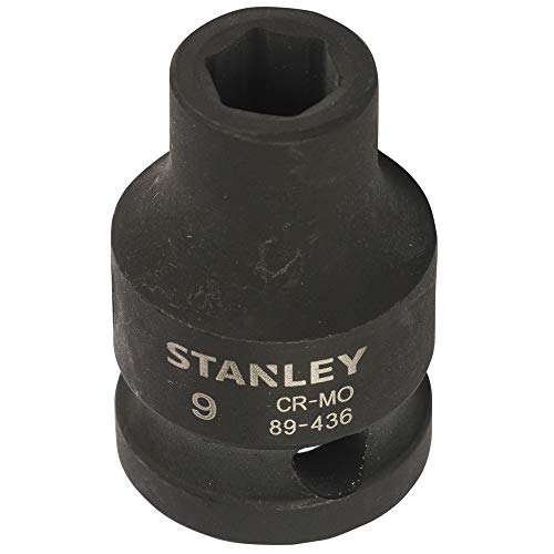 Image of STANLEY STMT89436-8B Chrome-Molybdenum Steel 6 Point Impact Socket 1 /2 inch 9 mm(Black)