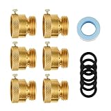 SUNGATOR 6-Pack Vacuum Breakers, 3/4'' Anti Siphon Valve Outside Faucet, 3/4 Inch GHT Hose Bib Backflow Preventer for Outdoor Faucet, Brass 3/4'' Hose Bib Anti-Backflow Vacuum Breakers for Garden Hose