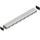 Vodaland - 4 Inch Trench Drain System with Grate - Ivory Color - Easy 2 Channel (1)