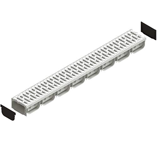 Vodaland - 4 Inch Trench Drain System With Grate - Ivory Color - Easy 2 Channel (1) #TOP1
