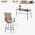 Sophia & William Outdoor Bar Set, Patio Bar Table and Chairs Set, Bar Height Patio Set - 4 x Swivel Bar Chairs(Brown-Padded), 1 x Rectangular Bar Table(Black)
