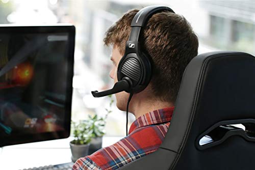 Massdrop x Sennheiser PC37X Gaming Headset — Noise-Cancelling Microphone with Over-Ear Open-Back Design, 10 ft Detachable Cable, and Velour Earpads,Black - Thumbnail 4