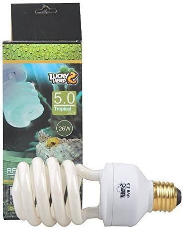 LUCKY HERP 5.0 UVB Fluorescent Tropical Terrarium Lamp,Compact Bulb,E26,26W