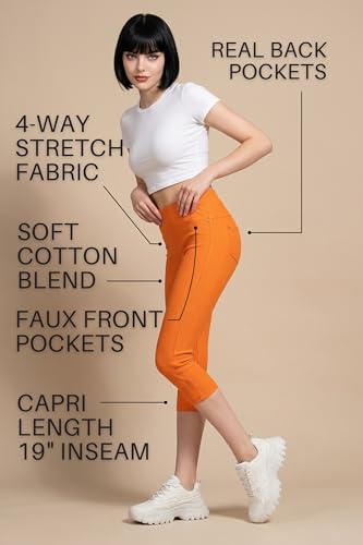 Image of Leggings Depot Women's Cotton Blend Stretch Pull-on Jeggings Casual Pants with Pockets (Available in Plus Size)