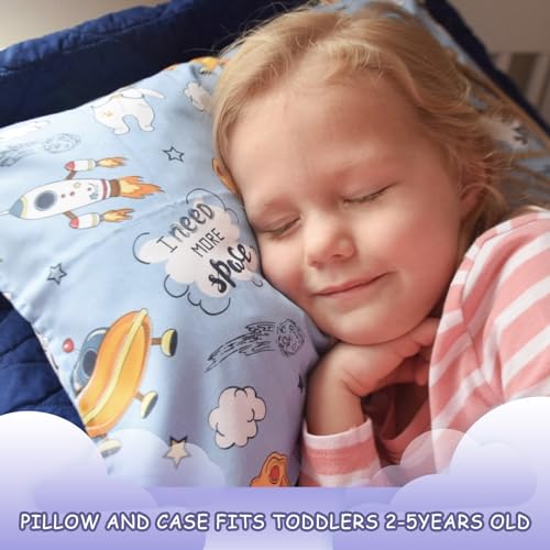 Image of ALVABABY Toddler Pillowcases 2 Pack Organic Cotton Fit 13 inchx 18 inch or 12 inchx16 inch Kids Pillow Cover Envelope for Girl Boy Travel(Pillowcase Only)