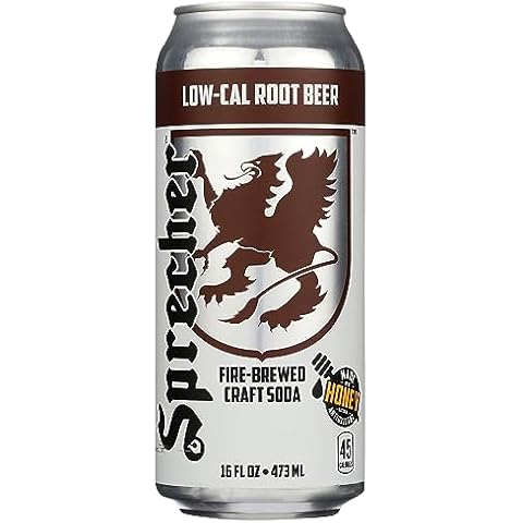 Sprecher Low-Cal Root Beer Soda, Kosher, Gluten Free, 16 Fluid Ounce (Pack of 12) Cover