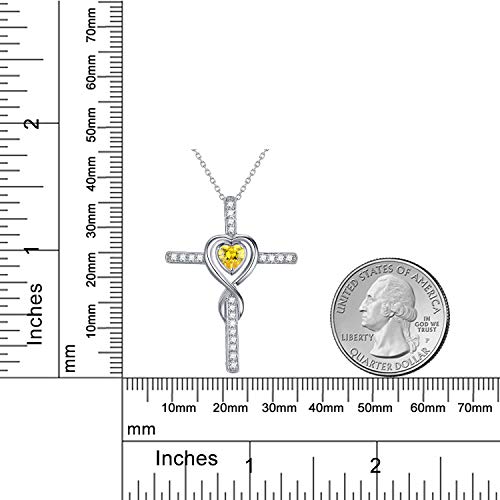 Dorella Birthday Gifts For Mom Wife Citrine Necklace November Birthstone Jewelry For Women Love Heart Infinity Pendant Sterling Silver Jewelry #TOP5