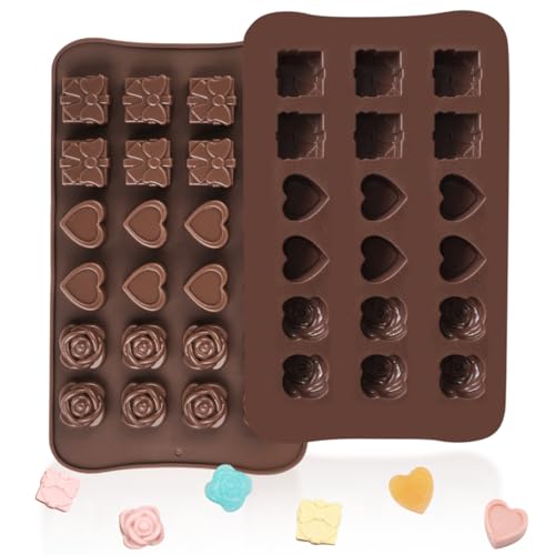 Molde de Silicona para Chocolate 2 Piezas - Tableta y Turron Profundo para Dulces, Gelatina y Leche