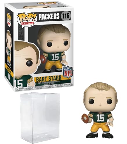 Bart Starr #116 Funko POP! Football Green Bay Packers Figurine Bundle with HOFSM Protector Case