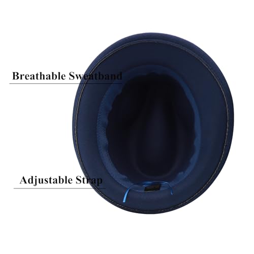 Image of Unisex Trilby Hats Classic Fedora Hats for Women Men Dress Hats Felt Short Brim Fedoras Hat Panama Hat with Band