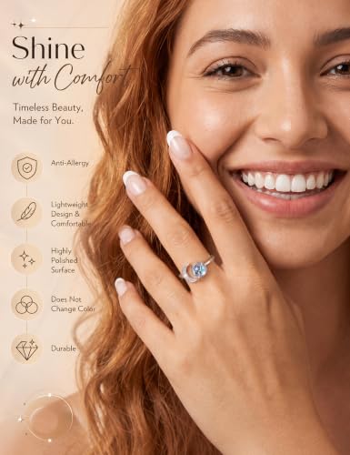 Adramata Bague Anti-Stress en Argent Sterling 925 Pierre de Lune CZ Réglable Étoile Lune Spinner pour Anxiété Fidget Bague Femme – vue 4