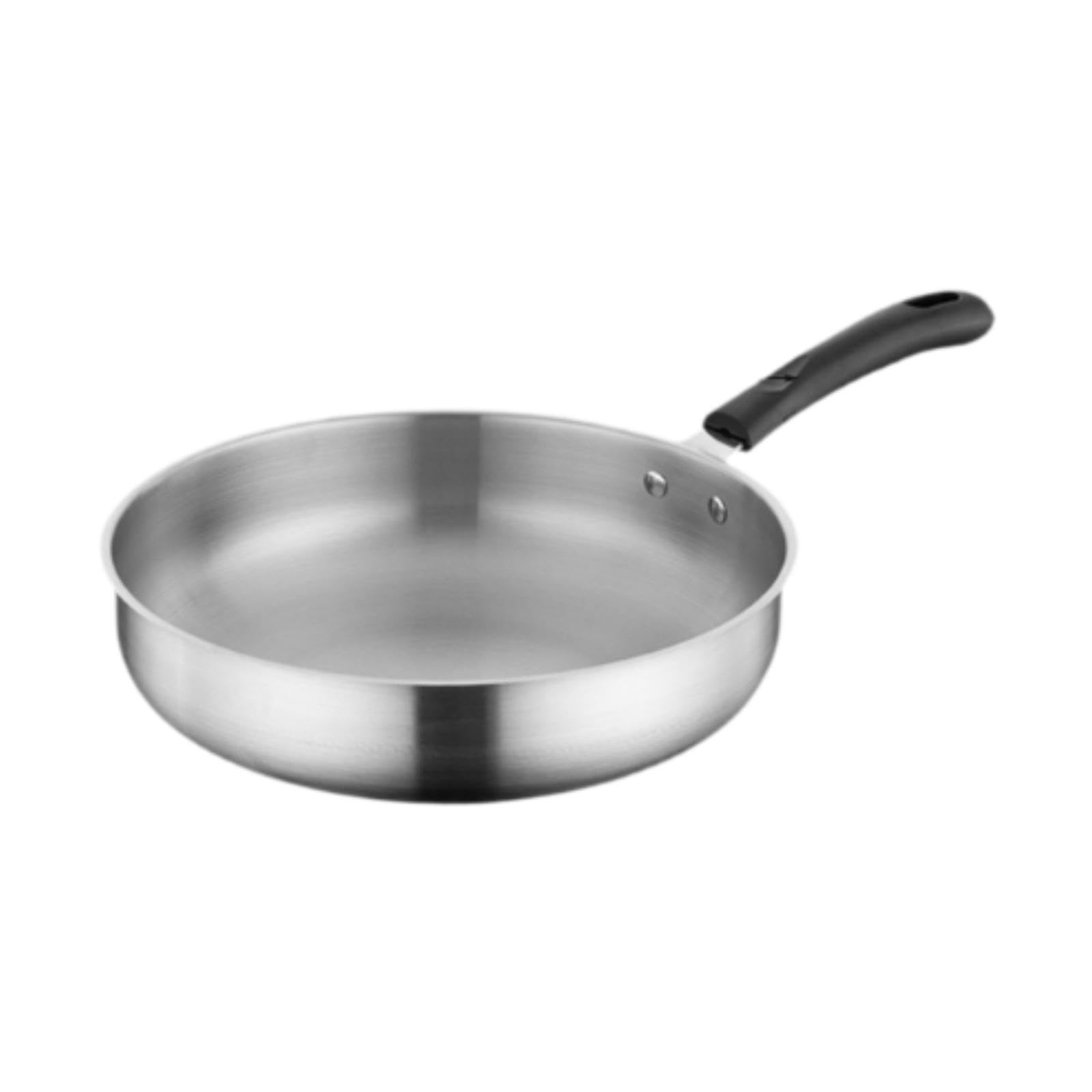 kowaku Camping Frying Pan Stainless Steel Non Stick Cookware Gift Skillet Deep Fry Pan for Outdoor Picnic Cooking Hiking Backpacking, 29.3cm