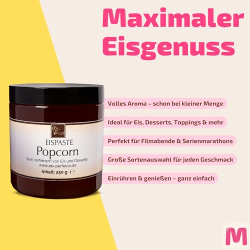 Popcorn Eispaste │ MEGA GESCHMACK │ Pimpe dein Eis uvm mit einer extra Portion Geschmack auf │ Für alle die mehr wollen als langweiliges Eis │ Inhalt 250 g – Bild 4