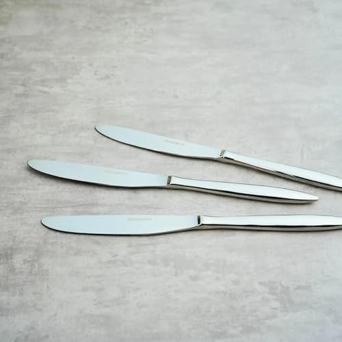 Image of BLACKCARROT Stainless Steel Silver Set of 6 | 6mm Thickness Dinner Knives | Premium Stainless Steel for Dining Table | Durable & Elegant Cutlery