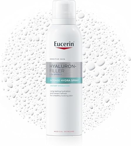 Eucerin Hyaluron Mist Spray 150ml, Refreshing Face Mist with Hyaluronic Acid, Instant and Long-Lasting Hydration for All Skin Types, Aerosol Spray to Enhance Skin's Natural Barrier