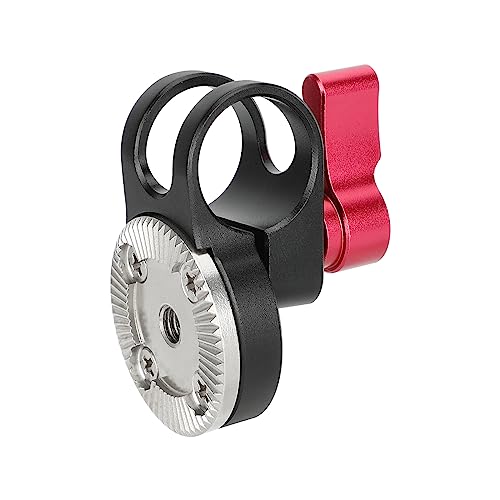 Image of CAMVATE 19mm Rod Clamp with ARRI-Style Rosette (Red Locking Knob) - 3386