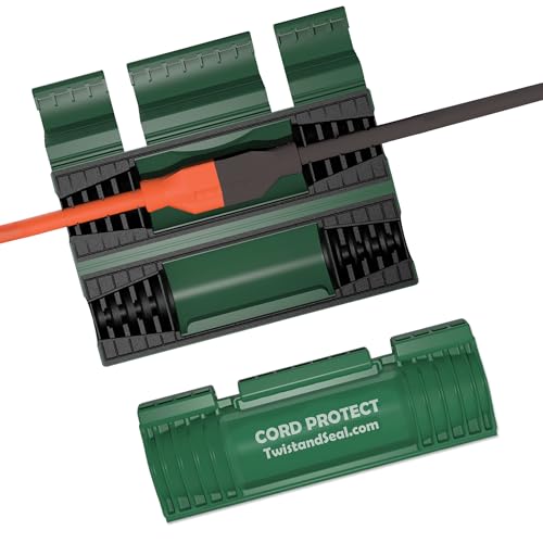 Twist and Seal Cord Protect (2 Pack) - Outdoor Extension Cord Plug Head Safety Cover Connector and Weatherproof Electrical Protector for Holiday, String, and Christmas Lights – Green