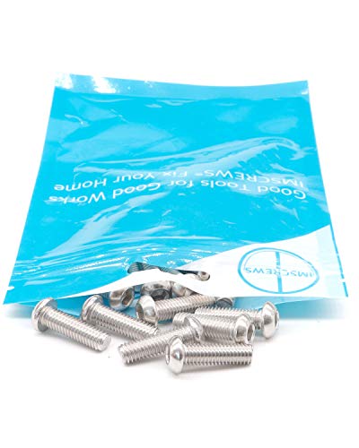 Imscrews IMS-BHS-M4 X 1-100 X 1 Inch Button Head Socket Cap Bolts Screws (100Pcs) 18-8 Stainless Steel 304 Allen Hex Drive Fully Thread Machine Screw Iso7380 thumb #5