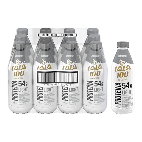 Lala 100 Proteína Light Leche Sin Lactosa Reducida en Grasa x 1 Paquete x 12 Unidades de 1 Litro c/u