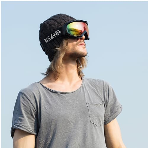 Image of OutdoorMaster OTG Ski Goggles - Over Glasses Ski /Snowboard Goggles for Men, Women & Youth - 100% UV Protection (Black Frame + VLT 36% Rose Lens)