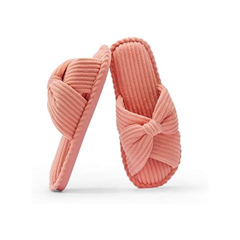 Chantomoo Frauen House Hausschuhe Bequeme Memory Foam Plüsch Schlafzimmer Kunstpelz gefüttert gestrickte warme Hausschuhe Slip-On leichte Schuhe Cover